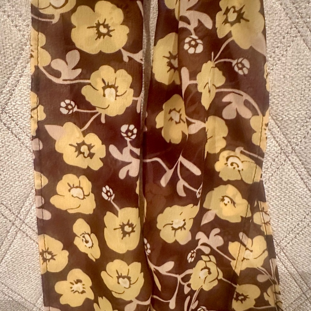 Floral Brown and Yellow Scarf